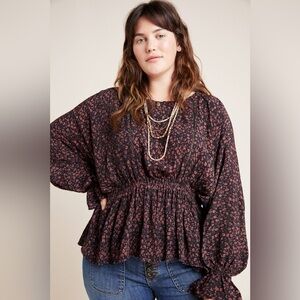 Anthropologie Nichola Peplum Blouse size XL